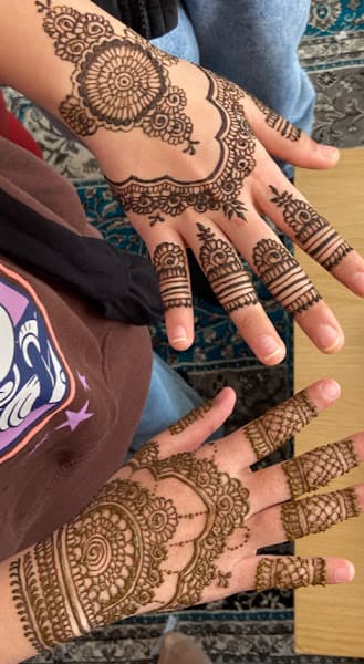 Zainab’s henna mehndi tattoo and face painting